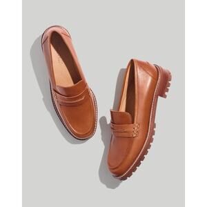 Madewell Corinne Lugsole Penny Loafer Chunky Lug Sole Leather Brown Size 5.5
